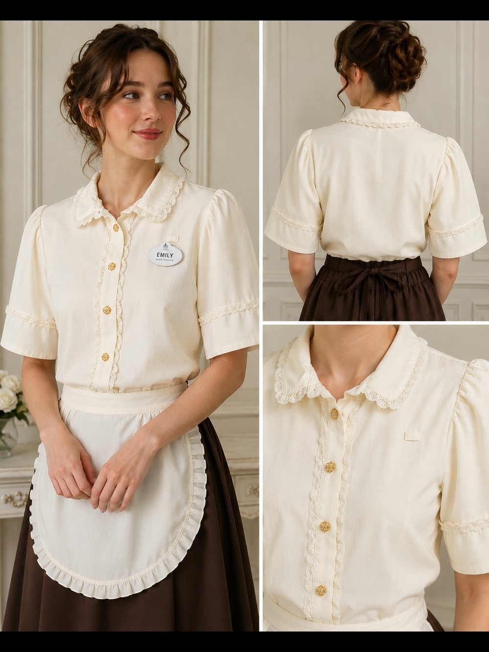 Rare Disney Cast Member Blouse Medium Main Street Grand Floridian Costume
